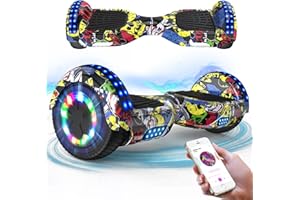 RCB Hoverboards for Kids and Adults 6.5 inch, Segways with Bluetooth - Speaker - Colorful LED Lights, Hover Board Gift for Kids and Teenager