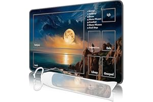 Nkddert MTG Playmat, 24x14in TCG Card Playmat Stitched Edges MTG Commander Playmat 3mm Thick Waterproof Board Game Seaside Pattern MTG Play Mat with Storage Bag