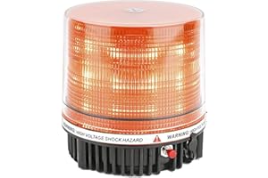 ROUTEKING Wireless Rotating Beacon Orange Battery Led Strobe Warning Light Roof Top Plow Hazard Flash Emergency Mail Lights 12 V with Magnetic Base Mount and Rechargeable Plug (Amber)
