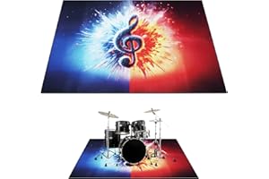 LNRUEG Drum Rug, 6 x 5 FT Rectangular Drum Mat, Drum Carpet with Non-Slip Grip Bottom, Soundproof Musical Instrument Rug, Professional Drum Accessories