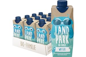 ‎LANDPARK Landpark Bio-Familie Wasser, 12x0,5l. Bio-Päckchen I Kindergetränk ab 0 Jahren I Für Babynahrung geeignet I natriumarm I ohne Kohlensäure I ToGo I pfandfrei
