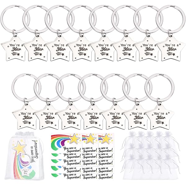Set Regalo Per Studenti 30 Pezzi - Portachiavi A Stella In Acciaio Inox Con Biglietto 'Sei Una Stella' - Regalo Di Fine Anno Per Bambini Dalla Maestra