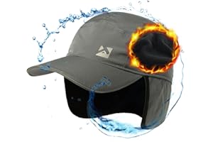 TOP-EX Oversize XL XXL męska wodoodporna zimowa czapka z daszkiem polarowa czapka z daszkiem na zimną pogodę duże głowy, szary, XL-XXL