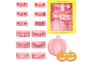 WNV 12-Piece Pumpkin Pancake Cookie Cutter Set with Custard Cream Biscuit Cutter - Perfect for Spooky Cake Decorations and Sandwich Cutters for Children