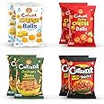 Current Foods 8-in-1 Combo | Cheese Balls Snacks & Flavored Sticks Delight | White Cheese Balls + Spicy Cheese Balls + Achari Sticks + Hot & Spicy Sticks | 560gms Pack - Tangy, Spicy & Savory Delight