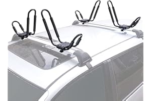 XCAR 2 Pairs Universal Kayak Rack Canoe Car Racks Set Roof Top Mount Carrier with 4 Straps for Suif Board,Kayak,Canoe,SUP