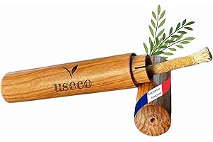 USECO 1 Siwak + 1 étui bois – Transformez votre sourire – Alternative 100% naturelle et non toxique à la brosse à dent – Réduit la sensibilité dentaire et les tâches – Blanchie et Désinfecte – Biodégradable