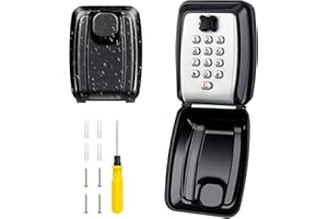 PAIRIER Cassaforte con Codice Numerico, Cassetta Portachiavi Esterna, Grande con 4 Cifre, a parete, con Copertura Impermeabile per Casa, Garage, Ufficio, Scuola