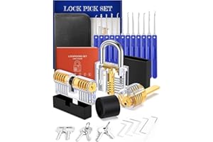 VIRTUDRILL Grimaldelli Professionali con 3 Trasparente Serratura Lucchettogrimaldelli Serratura Eserciziper Fabbri Principianti ed Esperti