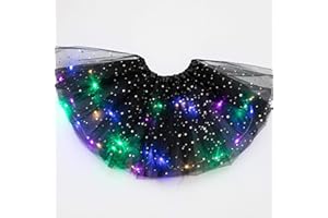 GSDGV Faldas tutú para niñas, falda tutú con luz LED, falda tutú de tul luminoso, falda de baile LED de princesa, disfraz de baile de ballet para fiesta de Navidad