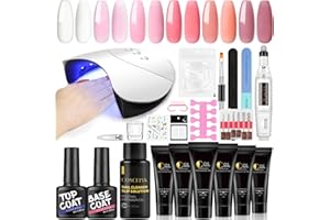 COSCELIA Gel Unghie Ricostruzione con Unghia Fresa 6 pz Poli Nail Gel per Unghie e 36W Lampada per Unghie Kit Unghie Gel Completo e Nail Cleaner gli Strumenti per Unghie Builder Nail Art Kit