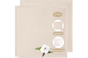 LEFEIRR 2 Pièces Toile à Fromage, Gaze de Coton de Lait de Noix, Tissu Filtrant en Coton 100% Naturel, Chiffon à Vapeur de Cuisine(60 x 60 cm)
