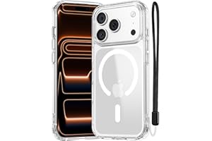 NEW'C Magnétique Coque pour iPhone 17 Pro Max (6,9 Pouces), Compatible avec MagSafe Antichoc Ultime avec Cordon – Magnétisme Puissant et Protection Militaire - Etui Fine - Transparent