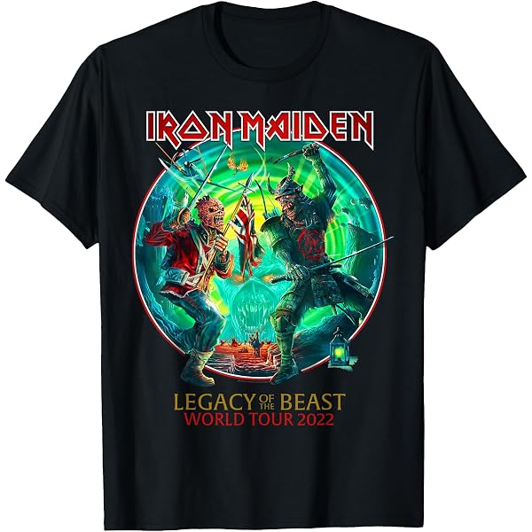 Iron Maiden The Future Past Tour 2023 T-Shirt Herren – Schwarz, 100% Baumwolle, Offizieller Band-Merch