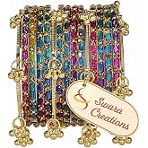 Swara Creations Kashmiri Ghungroo Raindrop Bangles Combo Set | for Women and Girls|Set of 16 Pcs (SKU417)