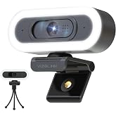 VIZOLINK W8LS Webcam 4K 30FPS con Micr&oacute;fono Anti-Ruido, Luz de Anillo LED, Autofoco, Correcci&oacute;n de Luz, 78&deg;Gran Angular, Tapa
