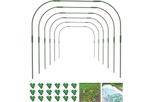 MILYN Lot de 6 tunnels de plantes, 82 x 82 cm, arches de tunnels de jardin, arches en film pour plate-bande surélevée, inoxydable, durable, pour recouvrement de plate-bande surélevée, potager, stable,