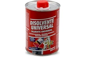 PLAYZOCO Disolvente universal, Diluente Universal, diluyente en pinturas y barnices base disolvente, Disolvente de limpieza para pintura, Tapón de seguridad, Capacidad 500 ml