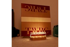 Light up Now Soporte Giratorio para Discos de Vinilo, Ammonite Now Playing, Soporte acrílico de Madera para exhibición y Almacenamiento de álbumes de Vinilo con Luces de Color Blanco cálido