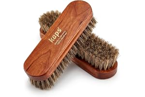Kaps Premiumkvalitets Skoborste Lux, Naturligt Hästhår, Glansbufflack (17 cm Length)