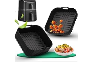 DICTIEN 2 Piezas Molde Silicona Freidora de Aire para COSORI Turbo Tower Pro 10.8L Freidora de Aire Double Stack/CAF-DC112-ADE (6.5L y 4.3L) - Accesorios Esenciales para Cocinar con Facilidad y Eficiencia
