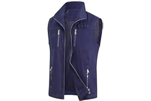 MeiLayM Hombres Aire Libre Chaleco Casual Respirable Chaleco Pesca de Algodón Sin Mangas chaleco Fotografía Vintage Cámping Montañismo con Multibolsillos Chaleco