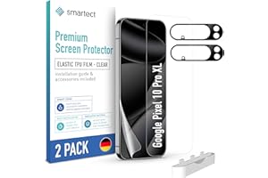 smartect Folia Ochronna TPU [2 + 2 Sztuki] dla Google Pixel 10 Pro XL, Ekranu + Kamera, Zakrywa cały wyświetlacz, Ochraniacz Ekranu bez Pęcherzyków, Bez Odcisków palców