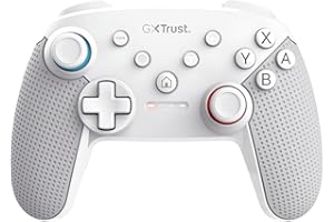TRUST GAMING Trust GXT 1246W Muta Mando Nintendo Switch Inalambrico con Bluetooth, Vibración Dual Shock, Sensor de Control, Función Turbo, 15h de Juego, Controller para Nintendo Switch, Lite, OLED, Blanco