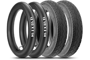 Amitor 12 1/2 x 2 1/4 pneumatici e tubi, pneumatici per passeggino 12,5 x 2,25 con tubo ispessito, antiscivolo e resistente all'usura, pneumatici da 12,5 pollici 57 – 203 per triciciclo bicicletta