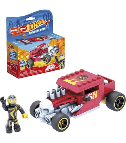Set Di Costruzioni Mega Construx Hot Wheels HW40, Auto Da Corsa E Micro Action Figure, Per Bambini 5+ - 5