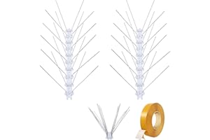 SMARTPEAS 2X 12 Pinchos Antipalomas – 6M Ahuyentador Palomas & Ardilla – Freno Para Cercas, Techos Y Televisión Aérea +Cinta Adhesiva