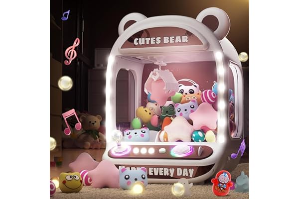 Skirfy Machines à Pinces pour Enfants, Jouets Licornes pour Filles 6+, Mini Machine à Grappin avec Jouets Anti-Stress, Distributeur de Bonbons, Jeu d'Arcade, Machine à Friandises,for Kid
