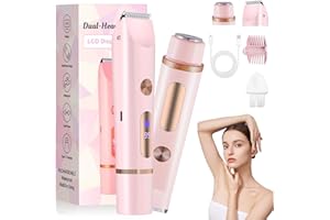 VZYNDIR Intimrasierer für Frauen, 2-in-1 Dual Head Rasierer Damen Intimbereich mit LED Display und USB Kabel, Elektrischer Damenrasierer Bikini Skin Trimmer für Achselhöhle, Beine, Arme, Körper, Gesicht