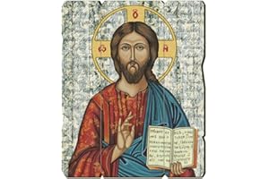 F.LLI BONELLA Fratelli Bonella | Vintage Style Shaped Wooden Picture by Jesus Master 19x24cm | Made in Italy