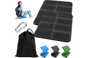 YAGASPANTERY 2 Pezzi Tappetino Pieghevole in Schiuma, Tappetino Pieghevole Outdoor, Tappetino Pieghevole Campeggio, Tappetino Pieghevole Outdoor con Borsa Trasporto, per Esterni Stadio, Picnic (Nero)