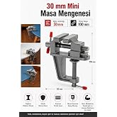Zephoo Mini Masa Mengenesi 30 mm Ağız A&ccedil;ıklığı D&ouml;k&uuml;m G&ouml;vde Tezgah Mengenesi Hobi Modelcilik Elektronik Tamir Takı ve Hassas S