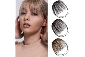 PARXITN Dopinki do przedłużania włosów z klipsami, prawdziwe włosy, grzywka, włosy dla kobiet, głęboki brąz