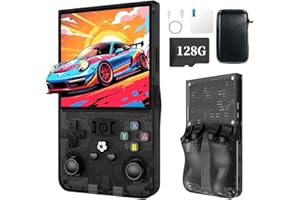 XiFanHo R36MAX Retro Handheld Spielkonsole 128 GB– 4K HD 4,0-Zoll-IPS-Bildschirm, mit vielen Spielen, Open-Source Linux System Retro Konsole Spielkonsole 4000 mAh (Schwarz)