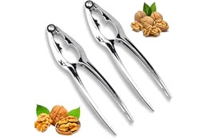 HELOVGE Casse Noix,2 Pince Casse Noisette, Pince Noix,Casse Noisette Casse Noix en Métal,Casse Noix en Acier Inoxydable, pour Noix,Aux Noix,Noisettes,Amandes,ou Autres Écrous