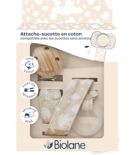 Nattou Attache-Tétine Silicone Universelle – Clip 21 Cm Beige, Porte-Sucette Solide Et Doux Pour Bébé
