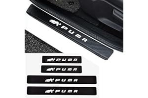 RIDGOEL 4 Pezzi Adesivi per Battitacco per Ford Puma Adesivo per Battitacco in Fibra di Carbonio Protezioni per Davanzali per Porte Automobile White