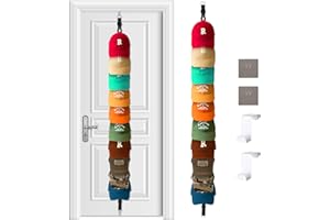 KINGDALUX Hutablage für Baseballkappen, Hut-Organizer für über der Tür und Wand, 20 Clips für bis zu 20–40 Kappen, Hutaufbewahrung für Schrank, Baseballkappenregal für Wandaufhänger, für Wintermütze und Zubehör