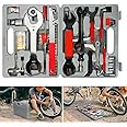 Linist Bicycle Repair Kit With Storage Box Complete Bicycle Tools Set Box All-In-One Bicycle Maintenance Kit For Bmx, Road Bikes, And Mountain Bikes 44 Pcs Set - Metal, Protective Case