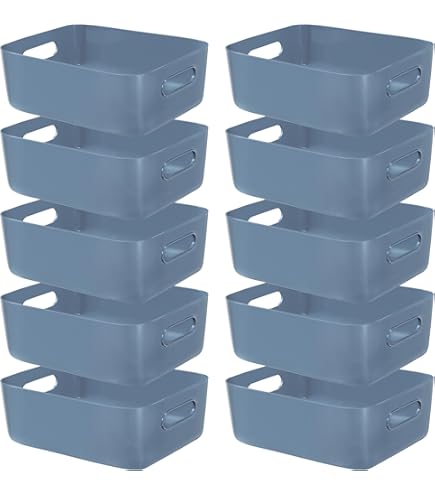 HERYEBING Kunststof opbergmanden, 6 set opbergdozen voor planken