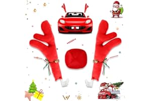 Voitures Rennes de Noël, Decoration Noel Voiture, Renne Voiture Décoration, Noël Renne Accessoires Auto, Décoration Rudolf pour Voiture Costume de Renne pour Camion Van SUV, Renne Noël Décoration