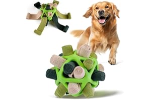 Yikko Interactive Snuffle Ball for Dogs, Encourage Natural Foraging Skills, Upgraded Rubber to Resist Tearing, Slower Food Training with Triangular Hole Hidden Food Portable Puzzle Toy (Soft Green)