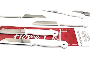 KIMERA 12 PEZZI Coltello da Tavola, Frutta e Verdura, Spelucchino lama inossidabile AISI420 di 8 cm. manico polipropilene. DOI LEONS Made In Italy (Bianco Ghiaccio)