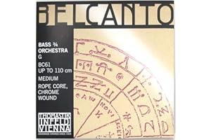 Thomastik Einzelsaite für Kontrabass 3/4 Belcanto - G-Saite Stahlseilkern, Chrom umsponnen, Orchesterstimmung, mittel