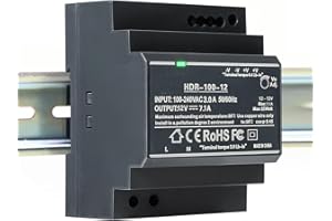 Jadeshay Alimentation 12V, HDR-100-12 Bloc d'alimentation rail DIN 12V DC 7.1A 100W Alimentation sur Rail DIN Transformateur 12V