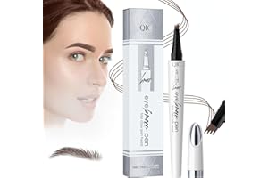 GLAUSTALOS Matita Sopracciglia, 3D Matita per Sopracciglia Liquida Waterproof con Quattro Punte Della Penna, Matita Microblading Sopracciglia per Sopracciglia Naturale Durevole, Non Sbiadisce (Marrone Scuro)
